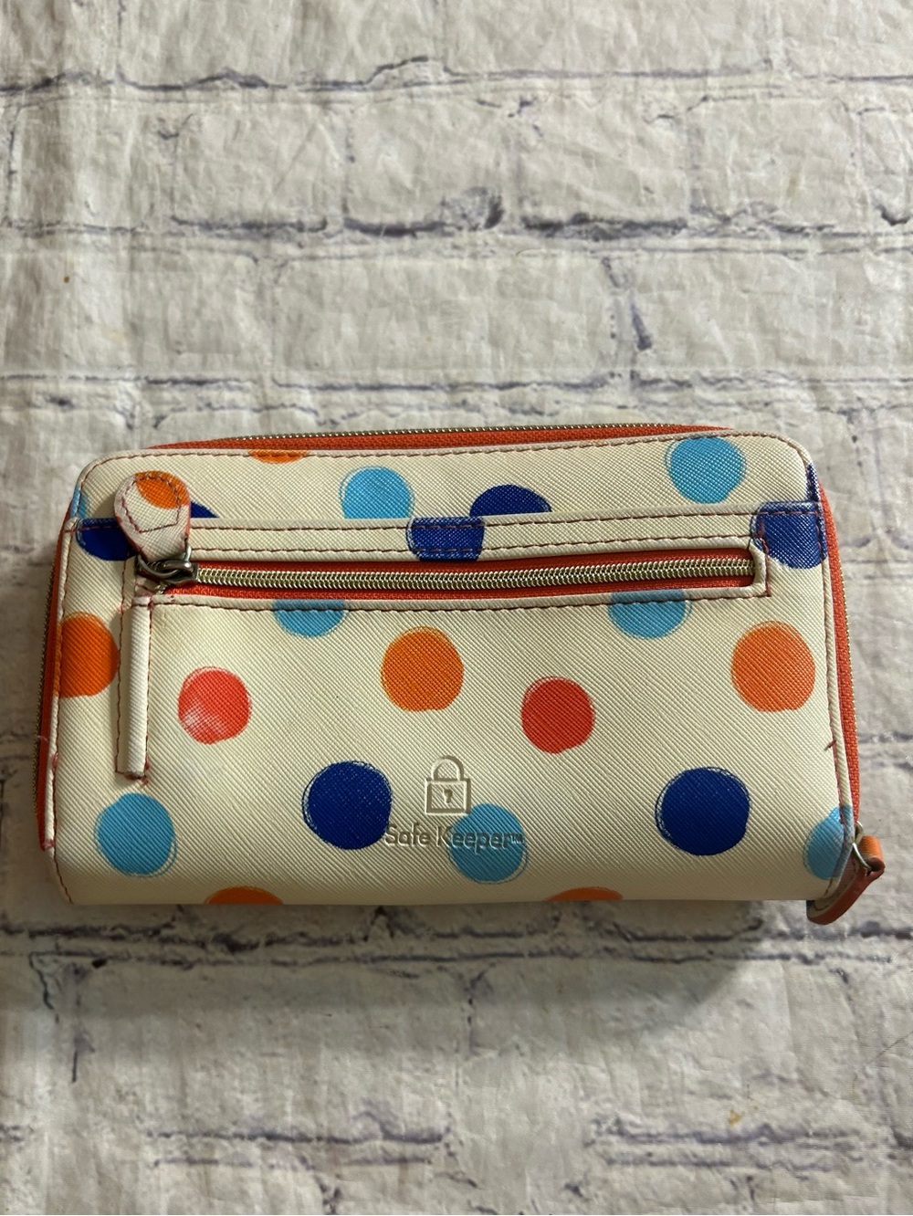 SAFE KEEPER ORGANIZER COLORFUL POLKA DOTS PATTERNED RFID PROTECTION WALLET